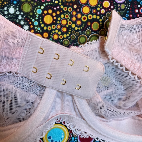 -Dobreva lace balconette bra unlined sheer push up bra 36E light pink pastel - Picture 4 of 16